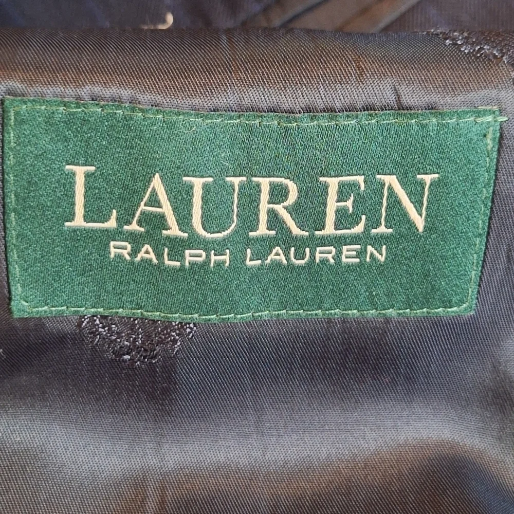 LAUREN Ralph Lauren Navy Pinstriped Sport Coat 100% Wool Stretch Mens 42Reg